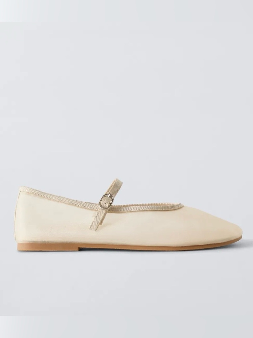 Zara Cream Mesh Ballet Flat
